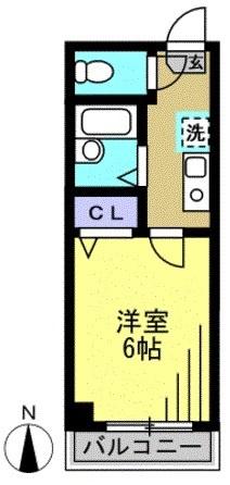 ナシュレII(1K/1階)の間取り写真
