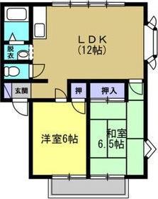 サンビレッジ住吉A・B・C・D(2LDK/2階)の間取り写真