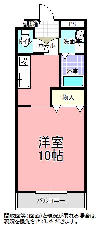 グランバリエ 310(1K/2階)の間取り写真