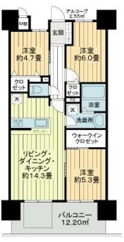 ロイヤルガーデン北前川(2SLDK/10階)の間取り写真