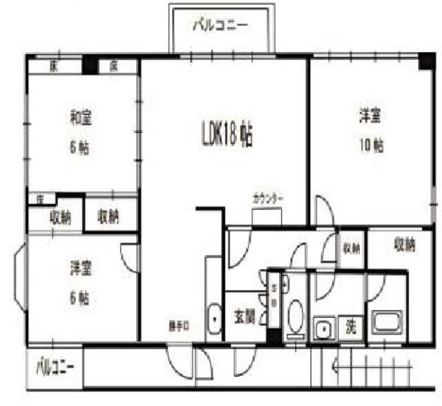 NSビル(3LDK/3階)の間取り写真