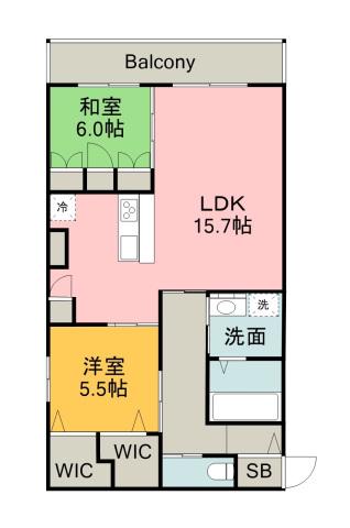 BORIKIしののめ空(2LDK/3階)の間取り写真