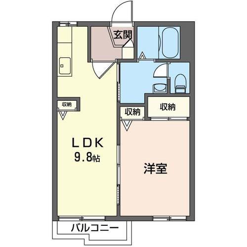 パールハイム(1LDK/2階)の間取り写真