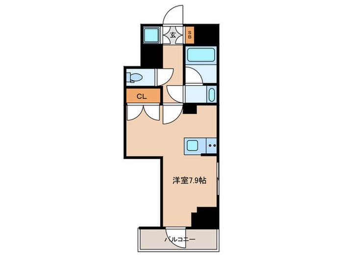 DIPS大山熊野町(ワンルーム/3階)の間取り写真