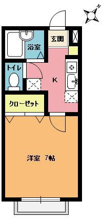 パレスフェオ(1K/1階)の間取り写真