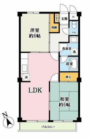 ローヤルコーポ寿(2LDK/3階)の間取り写真