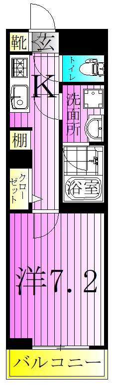 クレストコート綾瀬(1K/3階)の間取り写真