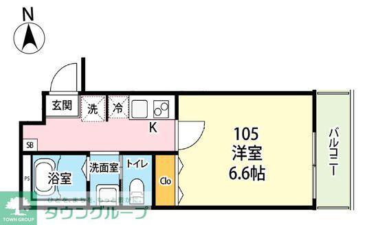 センターヴィレッジ南与野(1K/1階)の間取り写真