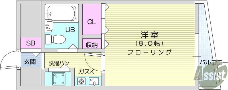 エスパシオ支倉(1K/5階)の間取り写真