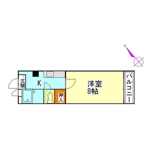 ホーユウコンフォルトレディース金沢寺町(1K/4階)の間取り写真
