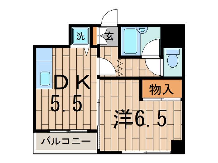 第72シンエイビル(1DK/5階)の間取り写真