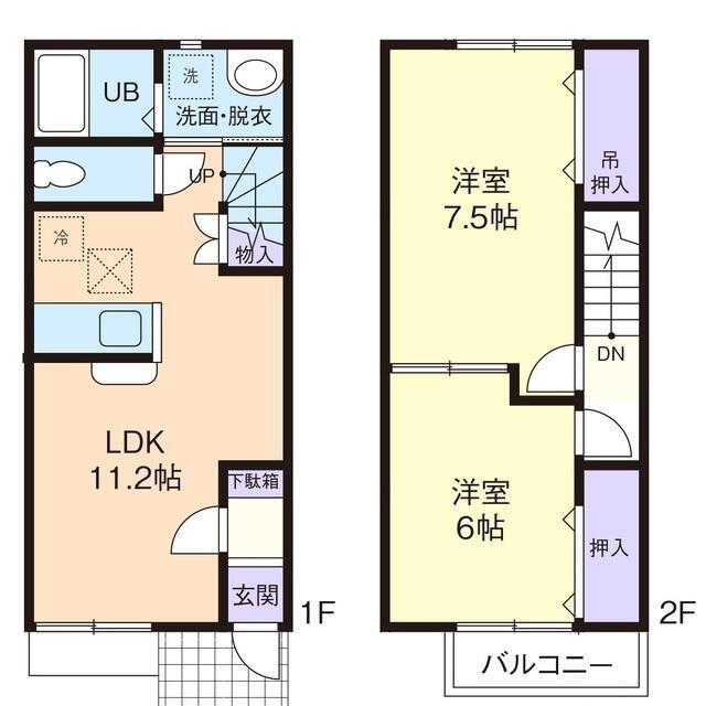 BREEZE(2LDK/1階)の間取り写真
