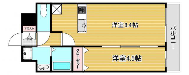 プレサンス梅田東グラッド(1LDK/10階)の間取り写真