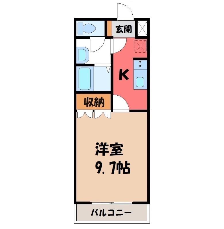 パルティールT(1K/2階)の間取り写真
