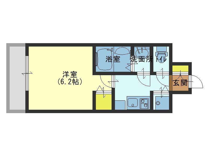 プレサンス玉造駅前ルージュ(1K/7階)の間取り写真