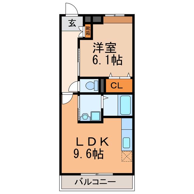 シャトルKITAYAMA II(1LDK/3階)の間取り写真