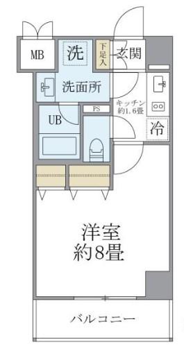 GRANSITE WASEDA グランサイト早稲田(1K/3階)の間取り写真