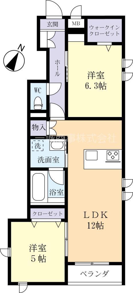 ファースト吾妻(2LDK/3階)の間取り写真