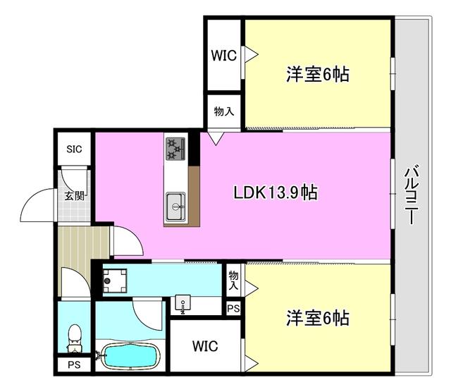 ラヴィエール南茨木I(2LDK/3階)の間取り写真