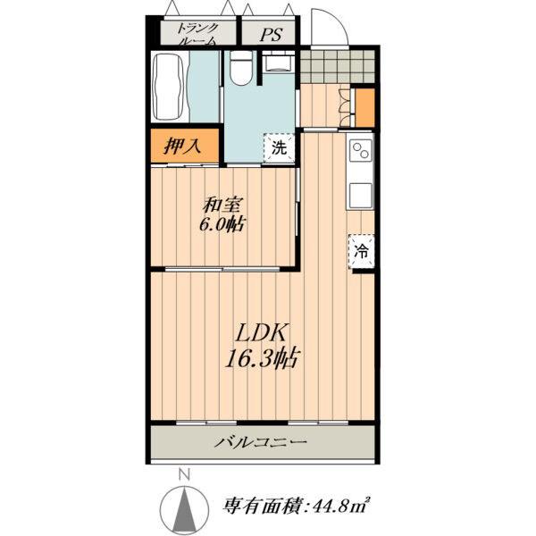 フォレストパーク千鳥(1LDK/2階)の間取り写真
