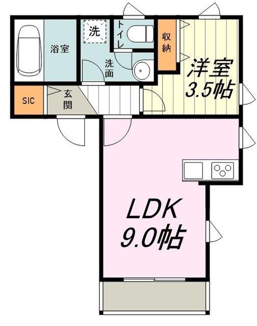 グランフェリシア(1LDK/2階)の間取り写真