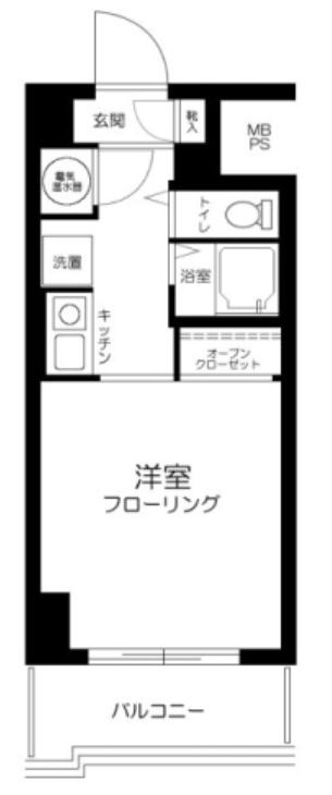 エヴェナール二子新地(1K/7階)の間取り写真