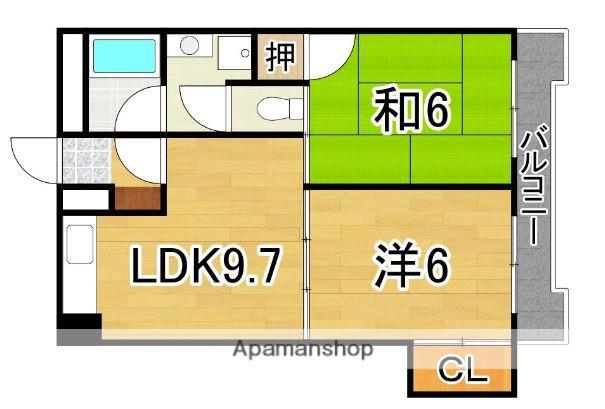 アークハイツ大濠(2LDK/4階)の間取り写真