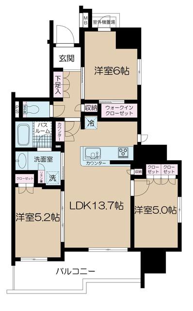 パレステージ本川越(3LDK/10階)の間取り写真
