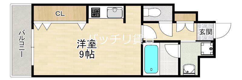 JR鹿児島本線 箱崎駅 徒歩6分 9階建 築18年(ワンルーム/2階)の間取り写真