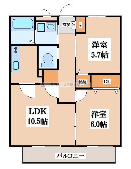 メゾン ド エトワール(2LDK/2階)の間取り写真