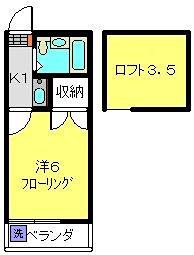メイゾン二俣川(1K/2階)の間取り写真