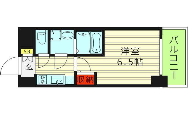 エスリードレジデンス大今里(1K/2階)の間取り写真