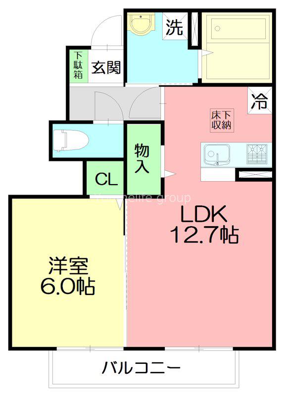 セジュール和田II(1LDK/1階)の間取り写真