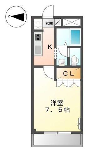 コンフォース光(1K/1階)の間取り写真