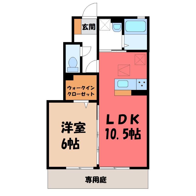 プレサージュ(1LDK/1階)の間取り写真