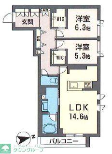 ソフィーガーデン(2LDK/2階)の間取り写真
