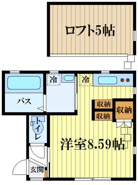 ソレイユ吉南(1K/2階)の間取り写真