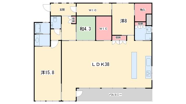 N御所東マンション(3LDK/3階)の間取り写真