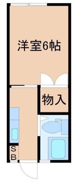 ささせハイム(1K/1階)の間取り写真