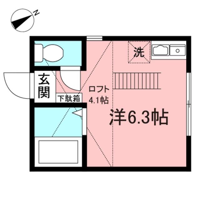 ベレグ溝の口(ワンルーム/2階)の間取り写真