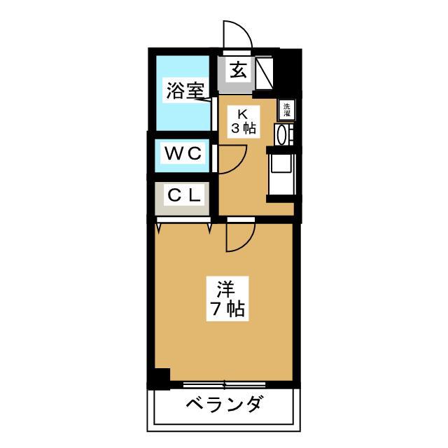 エクセルハイム(1K/4階)の間取り写真