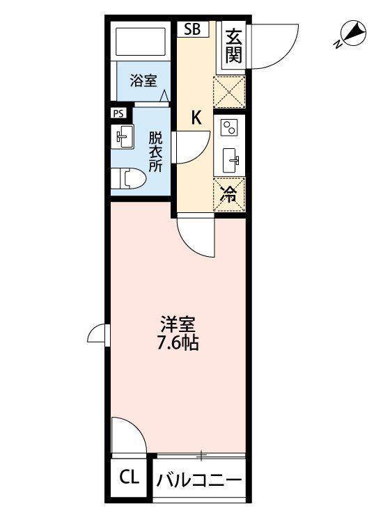 レガーロ藤崎(1K/2階)の間取り写真