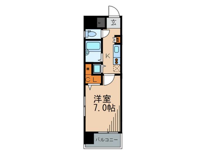 ガラ・ステージ茗荷谷(1K/2階)の間取り写真