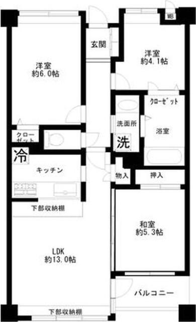 ドメス山下町ベイタワー(3LDK/10階)の間取り写真