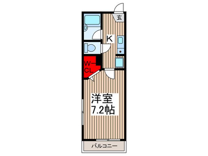 セルト3(1K/2階)の間取り写真