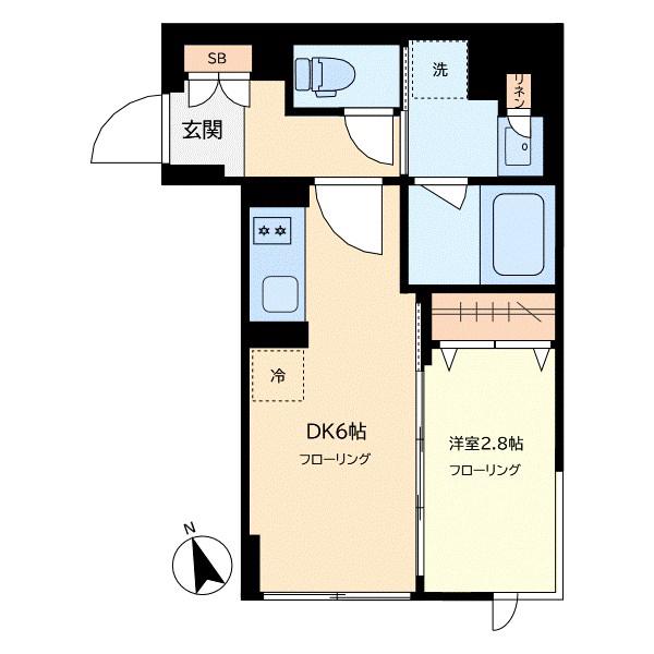 イプセ中目黒(1DK/2階)の間取り写真