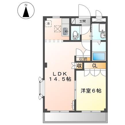 メゾンソレイユ(1LDK/1階)の間取り写真