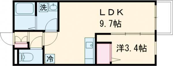 REVITA野崎(1LDK/2階)の間取り写真