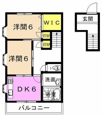 プラムハイツII(2DK/1階)の間取り写真