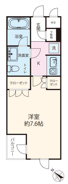 ステラコート行徳(1K/3階)の間取り写真